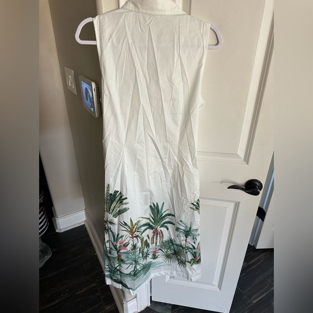 J. McLaughlin White and Green Tropical Dress - Picture 4 of 5